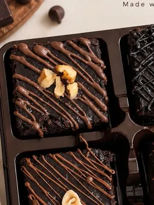 Wheat brownies in a black gift tray